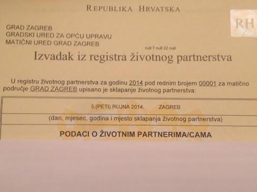 Povijesni događaj: U Zagrebu sklopljeno prvo životno partnerstvo!
